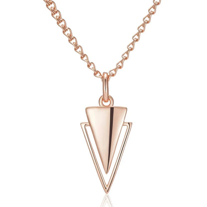 Colar Geométrico Minimalista com Acabamento em Ouro Rosé 14K Design Triangular