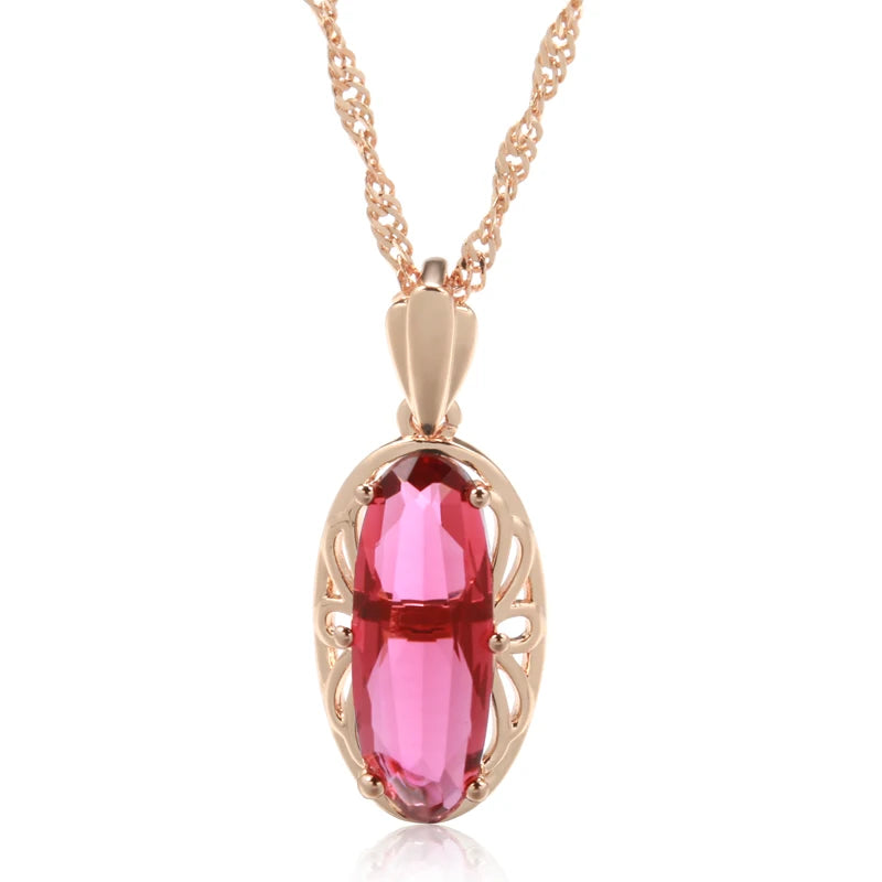 Colar Elegante com Acabamento em Ouro Rosé 14K com Zircônia Central